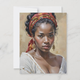 Tarjeta Festiva Retrato de mujer africana I