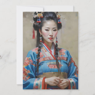 Tarjeta Festiva Retrato de mujer china Han