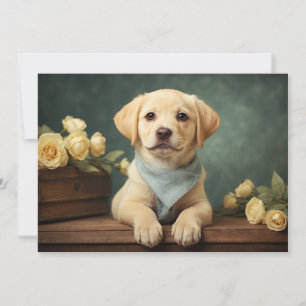 Tarjeta Festiva Retrato de perro de cachorro Labrador Retriever vi