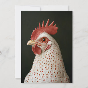 Tarjeta Festiva Retrato de Pollo Manchado