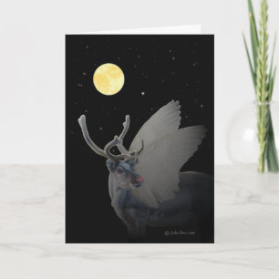 Tarjeta Festiva Retrato de "Rudolf In the Moonlight"