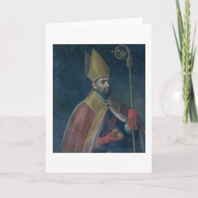 Tarjeta Festiva Retrato de San Nicolás, 1700 (aceite en lona) (Anverso)
