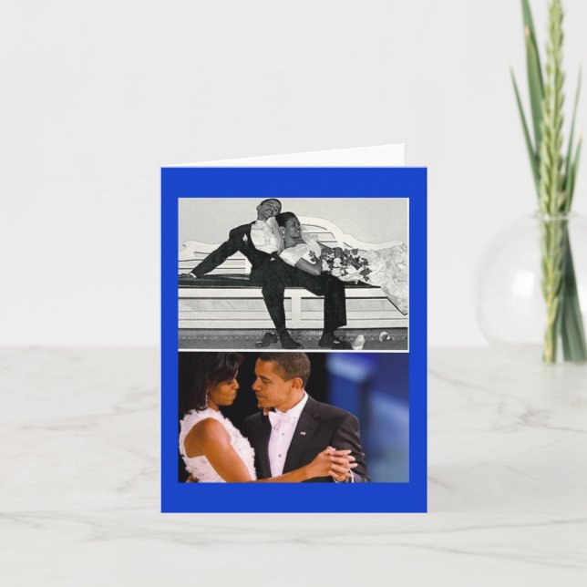 Tarjeta Festiva Retrato de una boda americana (Anverso)