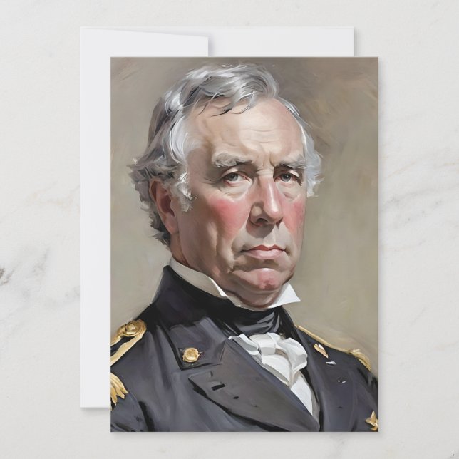 Tarjeta Festiva Retrato de Zachary Taylor (Anverso)
