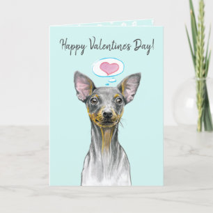 Tarjeta Festiva Retrato en miniatura de perro de pinscher Amor pur
