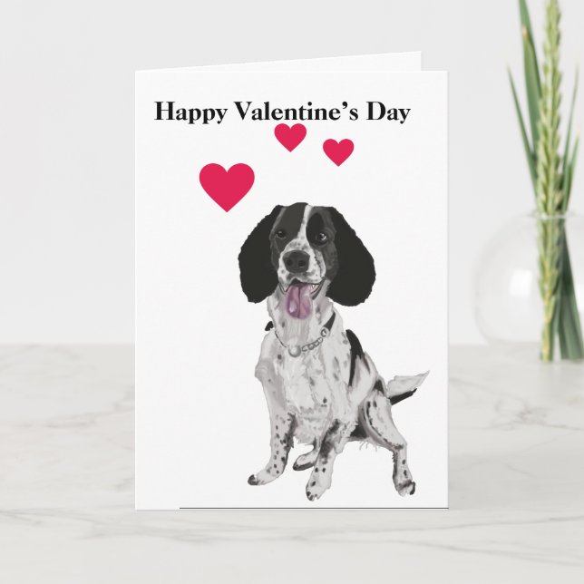 Tarjeta Festiva Retrato español de Springer Día de San Valentín (Anverso)