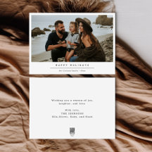 Retrato familiar moderno Navidades de playa coster