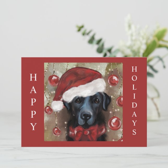 Tarjeta Festiva Retriever de Labrador  (Anverso de pie)