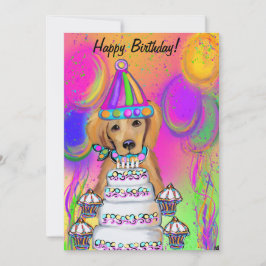 Tarjeta Festiva Retriever Dorado
