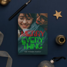 Retro 80s Neon ilumina Merry Everything Photo
