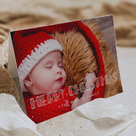 Tarjeta Festiva Retro Art Deco Fotos navideñas merry