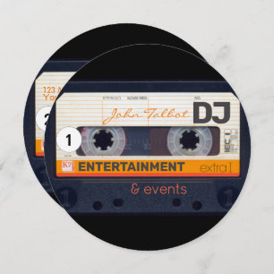 Tarjeta Festiva Retro Audiotape Cassette 80s DJ Business Cards R2