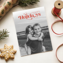 Retro Black and White Photo Children Christmas