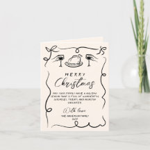 Retro Black & White Hand Drake Merry Christmas