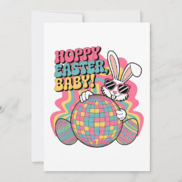 Tarjeta Festiva Retro Bunny Hoppy Easter