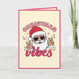 Tarjeta Festiva Retro de cosecha personalizado Vibes Navidades San