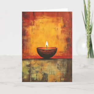 Tarjeta Festiva Retro de lámpara de luz diwali