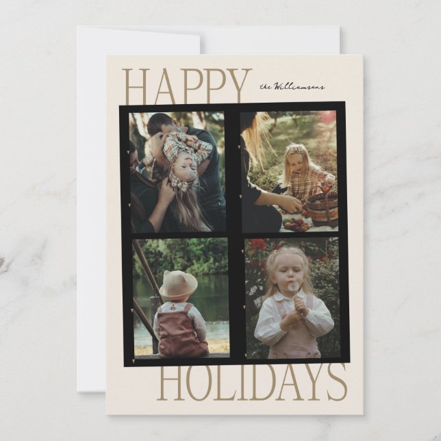 Tarjeta Festiva Retro-Film Inspired Holiday Photo Card (Anverso)