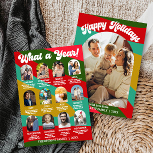 Tarjeta Festiva Retro Groovy Qué Año En Revisión 12 Foto Arco