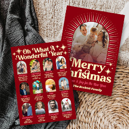 Tarjeta Festiva Retro Groovy What A Year In Review 12 Photo Arch