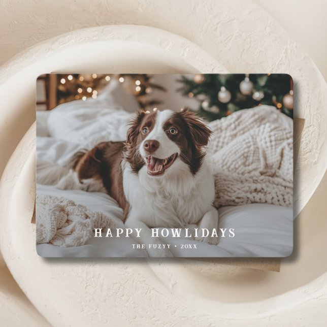 Tarjeta Festiva Retro Happy Howliday Dog Christmas Greetings Photo (Subido por el creador)