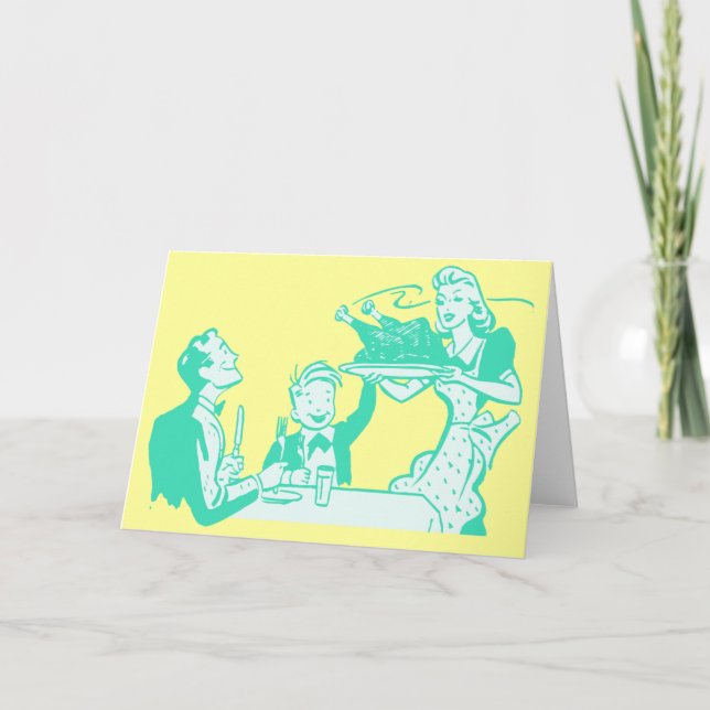 Tarjeta Festiva Retro Housewife (Anverso)