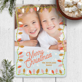 Tarjeta Festiva Retro Merry Christmas Photo Card One Picture