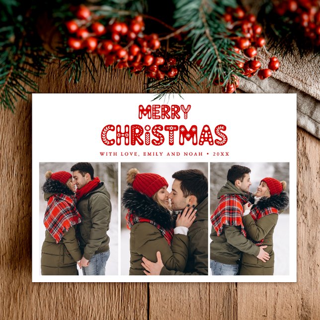 Tarjeta Festiva Retro Merry Christmas Red  (Subido por el creador)