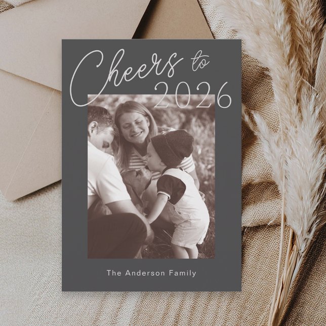 Tarjeta Festiva Retro Minimalist New Years Photo (Subido por el creador)