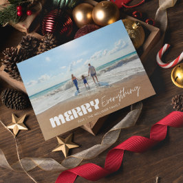 Tarjeta Festiva Retro Moderno Merry Todo Minimalista Una foto