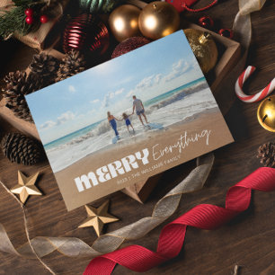 Tarjeta Festiva Retro Moderno Merry Todo Minimalista Una foto