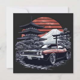Tarjeta Festiva Retro Muscle Car