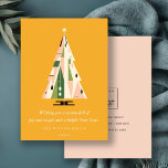 Tarjeta Festiva Retro Mustard Green Christmas Tree Business Logo<br><div class="desc">Si necesitas más personalización,  por favor,  no dudes en enviarme un mensaje a yellowfebstudio@gmail.com.</div>