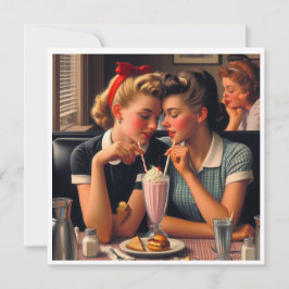 Tarjeta Festiva Retro Romance