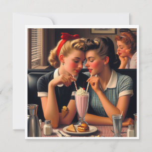 Tarjeta Festiva Retro Romance