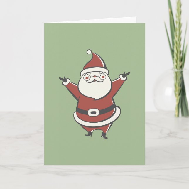 Tarjeta Festiva Retro Santa (Anverso)