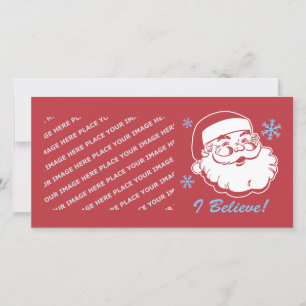 Tarjeta Festiva Retro Santa Believe