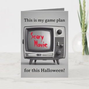 Tarjeta Festiva Retro Scary Movie-Binge Watch Partners (Versión 1)