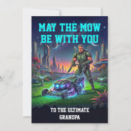 Tarjeta Festiva Retro Sci Fi Tactical Lawn Hero Parody