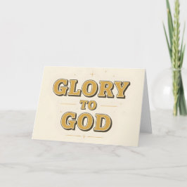 Tarjeta Festiva Retro Script Glory to God Christmas