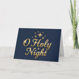 Tarjeta Festiva Retro Script O Holy Night Christmas
