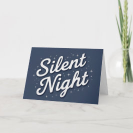 Tarjeta Festiva Retro Script Silent Night Christmas