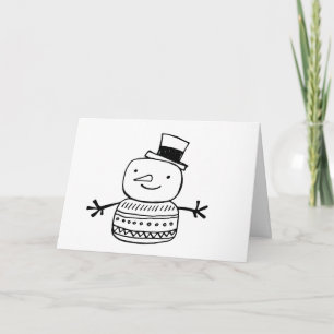Tarjeta Festiva Retro snowman alegre todo siempre feliz