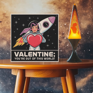 Tarjeta Festiva Retro Space San Valentín Eres Fuera de Este Mundo