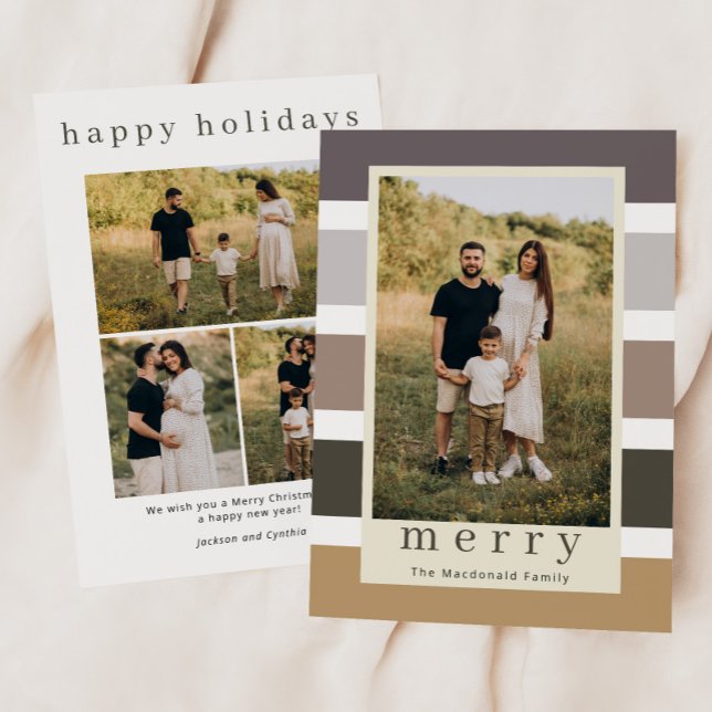 Tarjeta Festiva Retro Stripes Familiares Navidades 4 Foto (Subido por el creador)