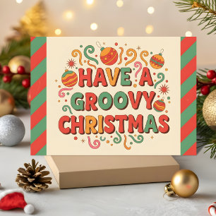 Tarjeta Festiva Retro Ten un Navidades Divertidas