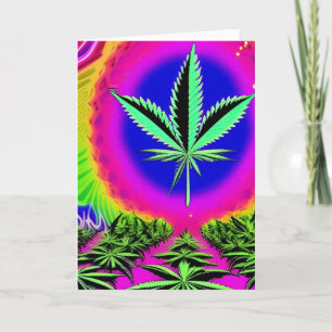 Tarjeta Festiva Retro Trippy Psicodélico Hippy Groovy 60's Peace H