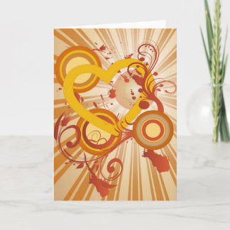 Tarjeta Festiva Retro Valentine Heart Grunge