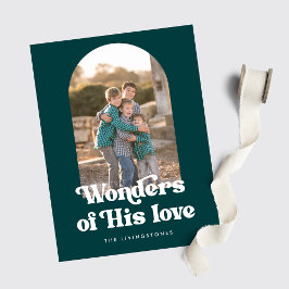 Tarjeta Festiva Retro verde azulado se maravilla de su foto del ar