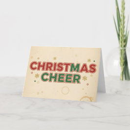 Tarjeta Festiva Retro Vintage Christmas Cheer